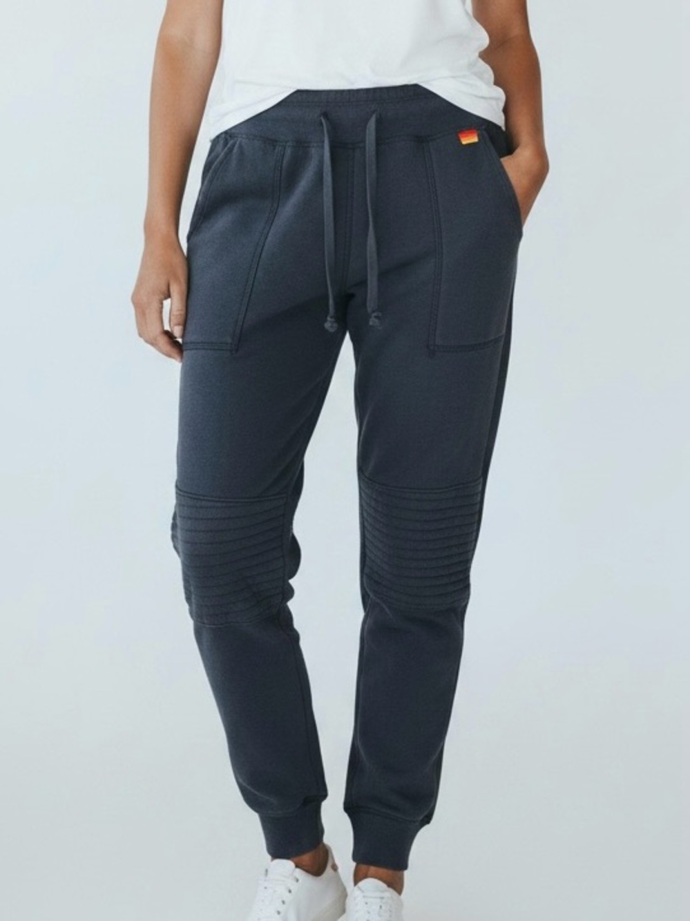 Aviator Nation Moto Joggers Sweatpants Navy Blue Size Large
